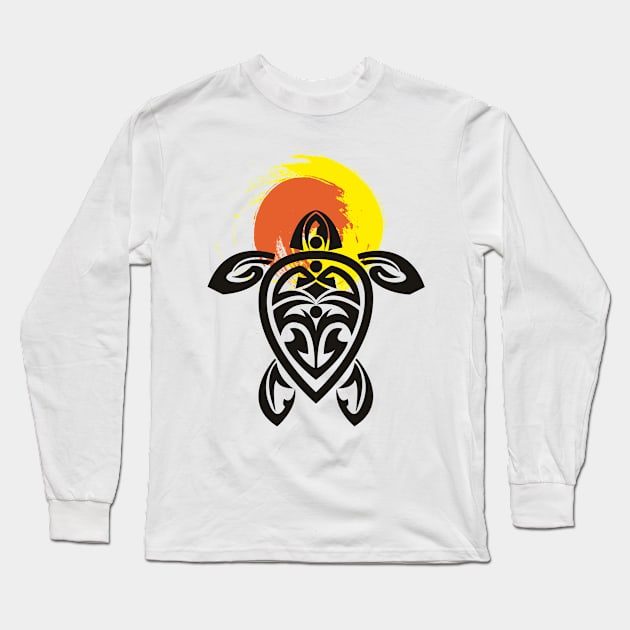 Tribal Turtle Island Sun Long Sleeve T-Shirt by srwdesign